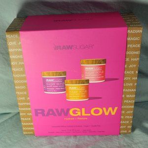 🐯 RAW glow sugar scrub 3 piece gift set NIP (C73)
